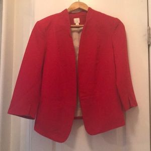 Red open front blazer